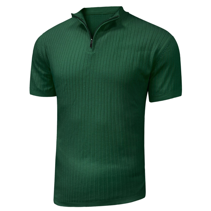 LS | Men’s Rib Zip Fit Polo Shirt