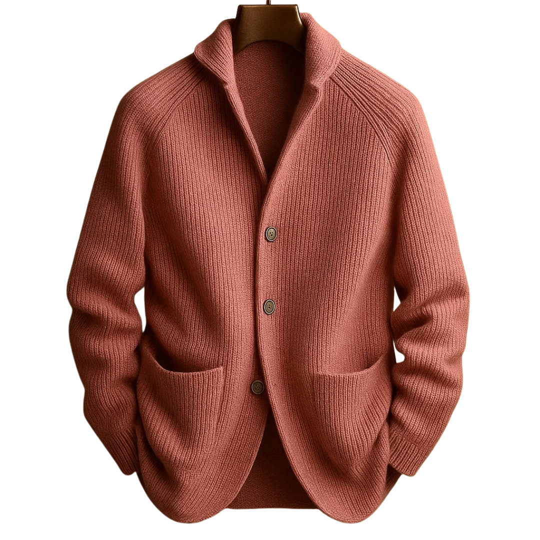 LS | Men Ribbed Wool-Blend Cardigan