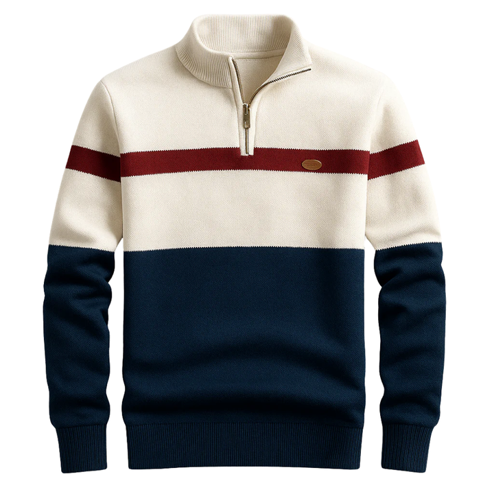 LS | Men Cotton Quarter-Zip Knit Pullover