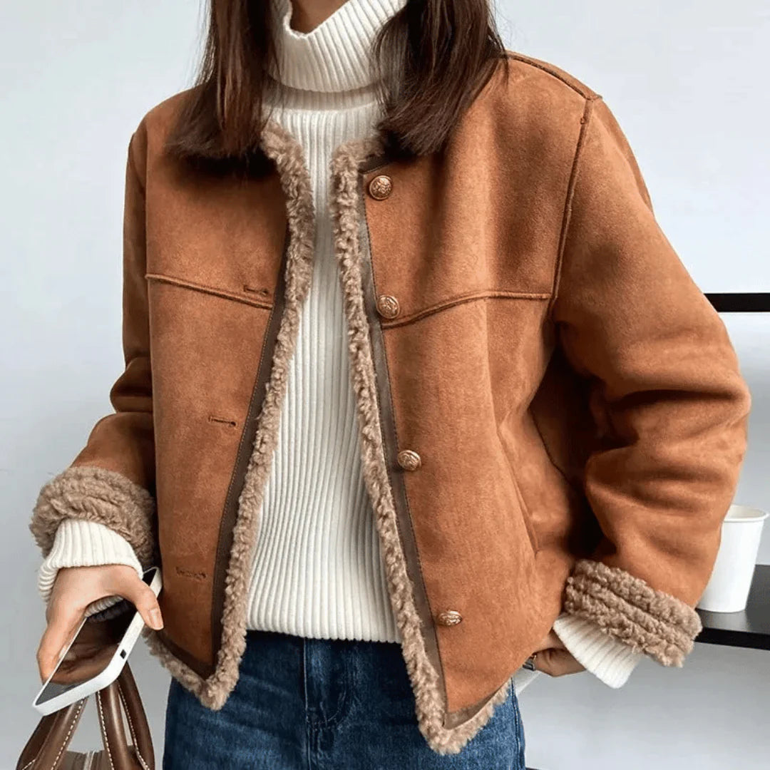 Savannah Button-Up Suede Jacket