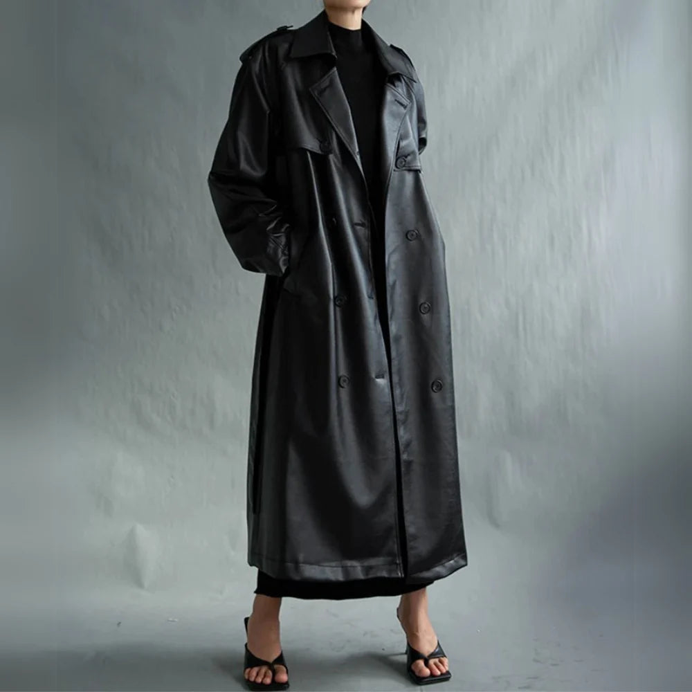 Genevieve Luxe Leather Trench