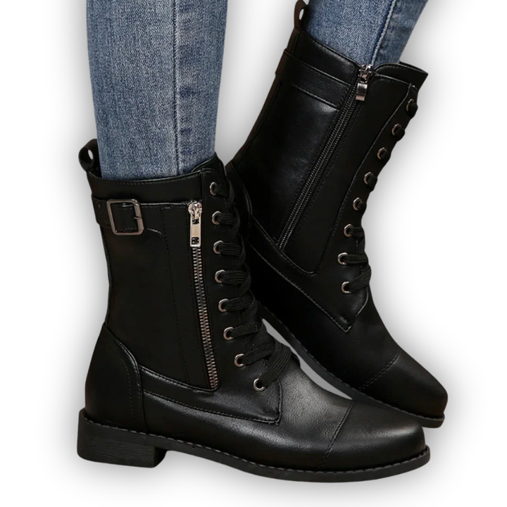 LS | Women Lace-Up Leather Boots