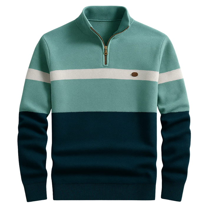 LS | Men Cotton Quarter-Zip Knit Pullover