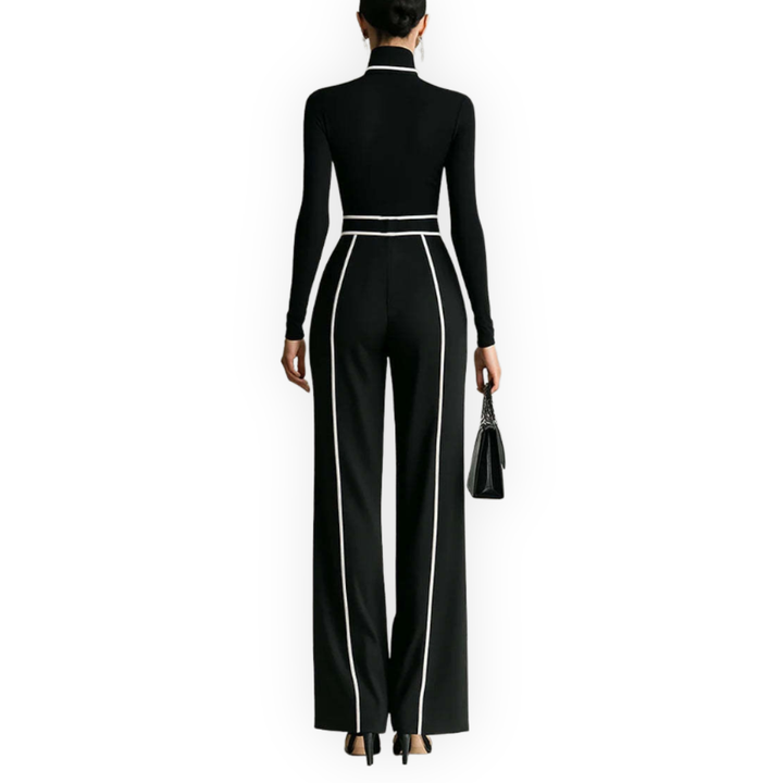 LS | Women’s Contrast Color-Block Turtleneck Set