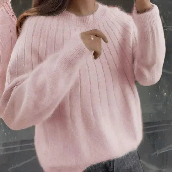 Women's Cashmere Knit Ribbed Sweater