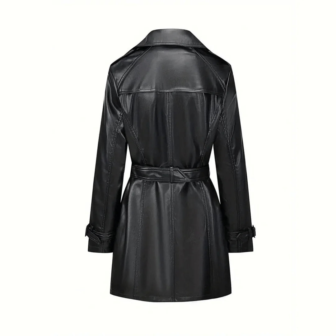 Selene Faux Leather Trench Coat