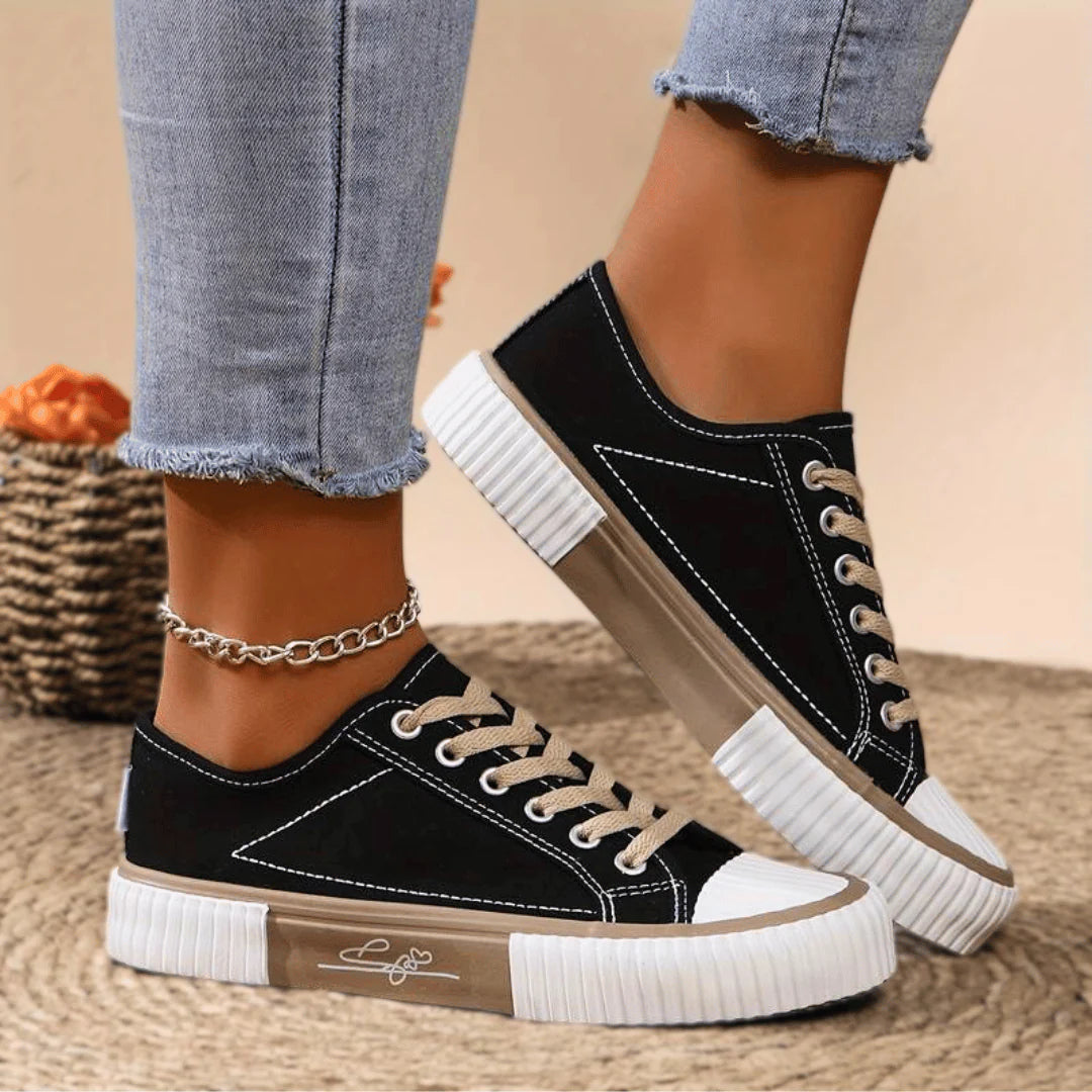 Harper Two-Tone Canvas Sneakers