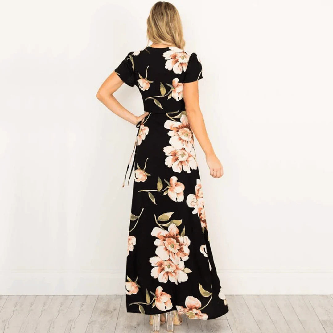 Isabella Floral Wrap Maxi Dress