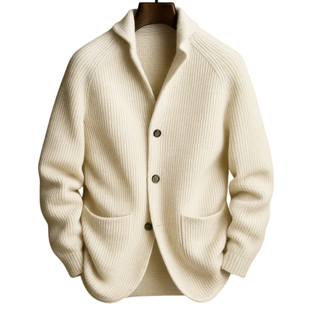 LS | Men Ribbed Wool-Blend Cardigan