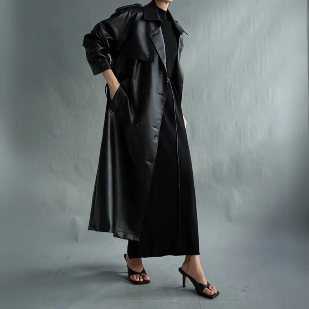 Genevieve Luxe Leather Trench