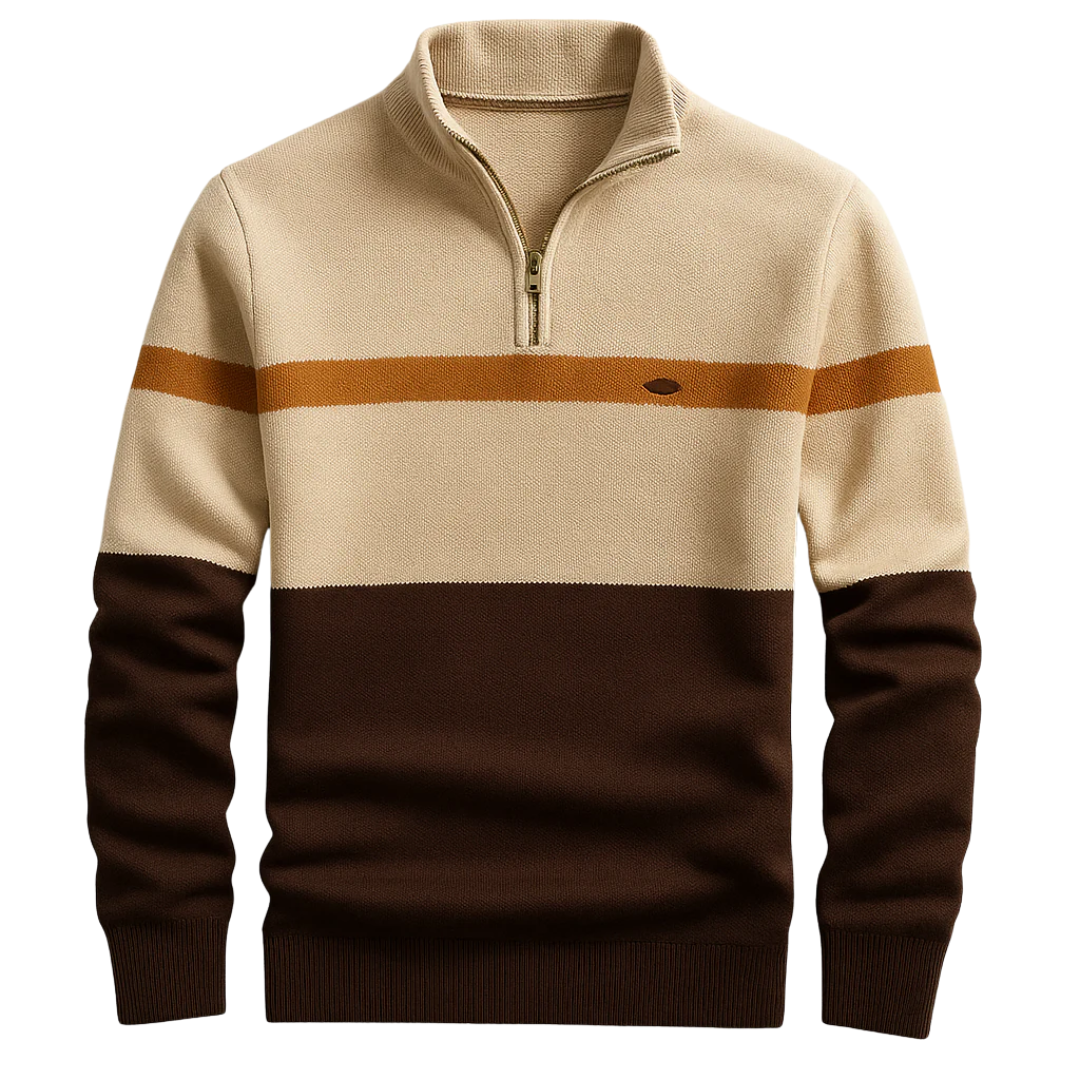 LS | Men Cotton Quarter-Zip Knit Pullover