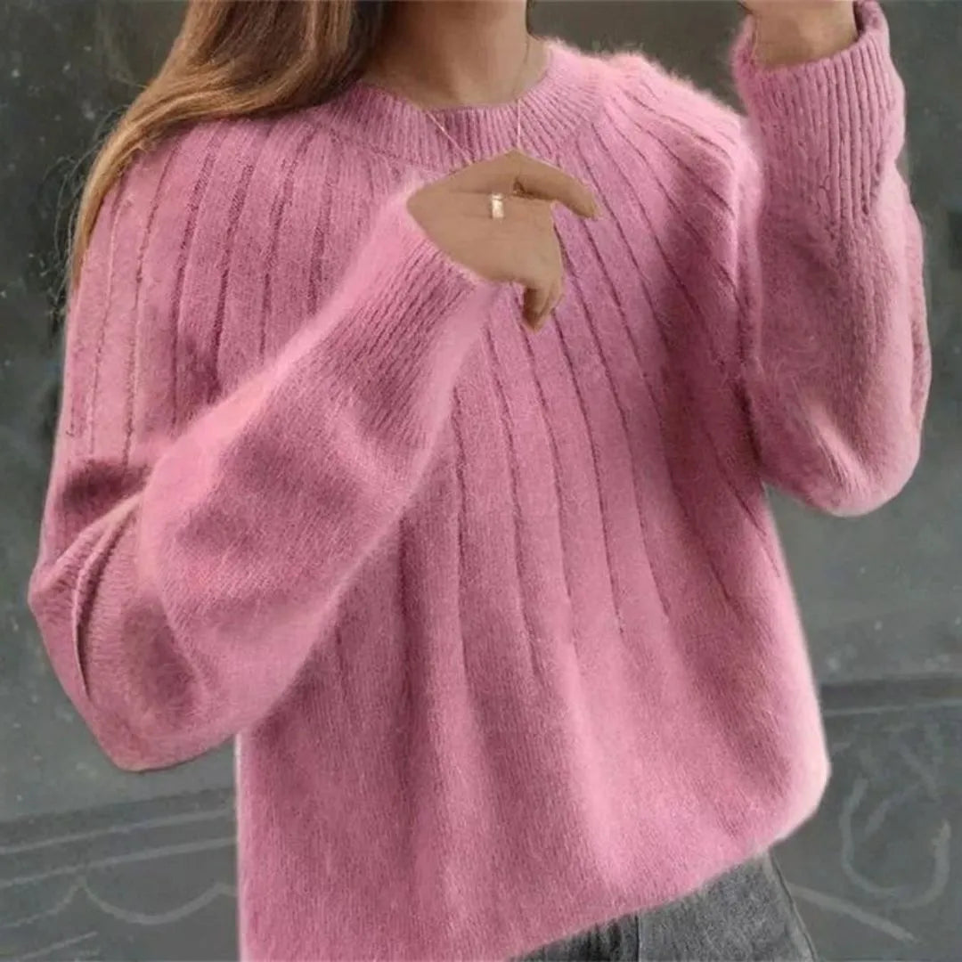 Women's Cashmere Knit Ribbed Sweater