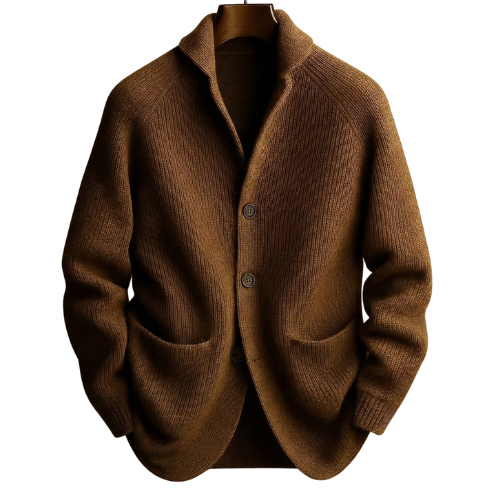 LS | Men Ribbed Wool-Blend Cardigan