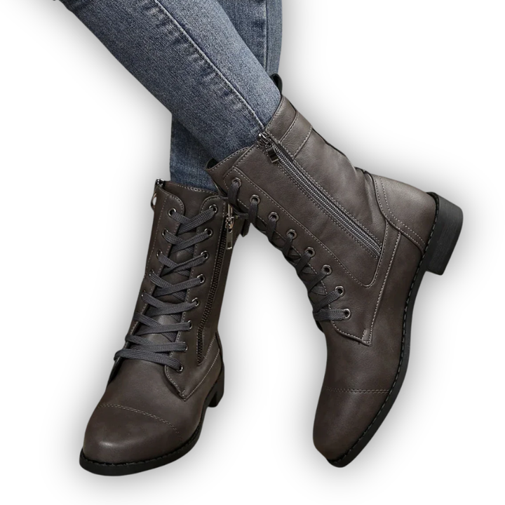 LS | Women Lace-Up Leather Boots