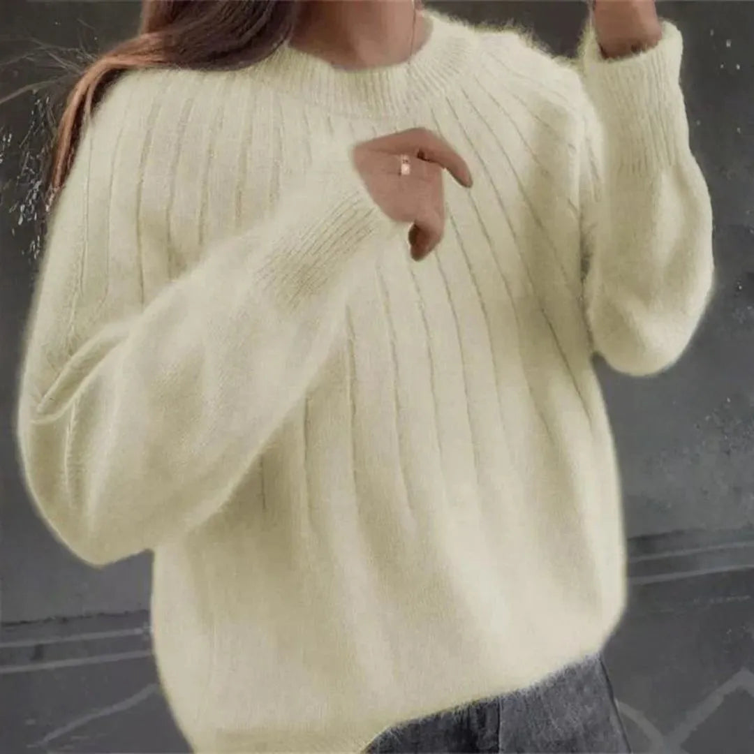 Women's Cashmere Knit Ribbed Sweater