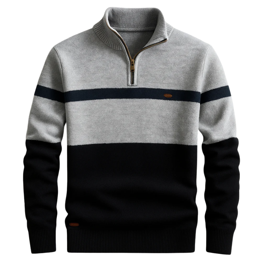 LS | Men Cotton Quarter-Zip Knit Pullover
