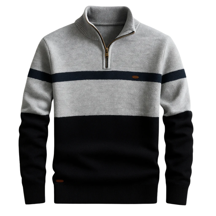 LS | Men Cotton Quarter-Zip Knit Pullover