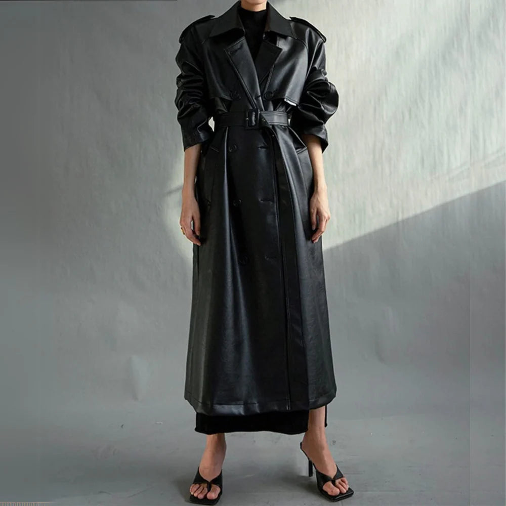 Genevieve Luxe Leather Trench