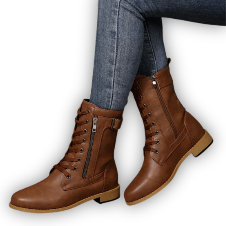 LS | Women Lace-Up Leather Boots