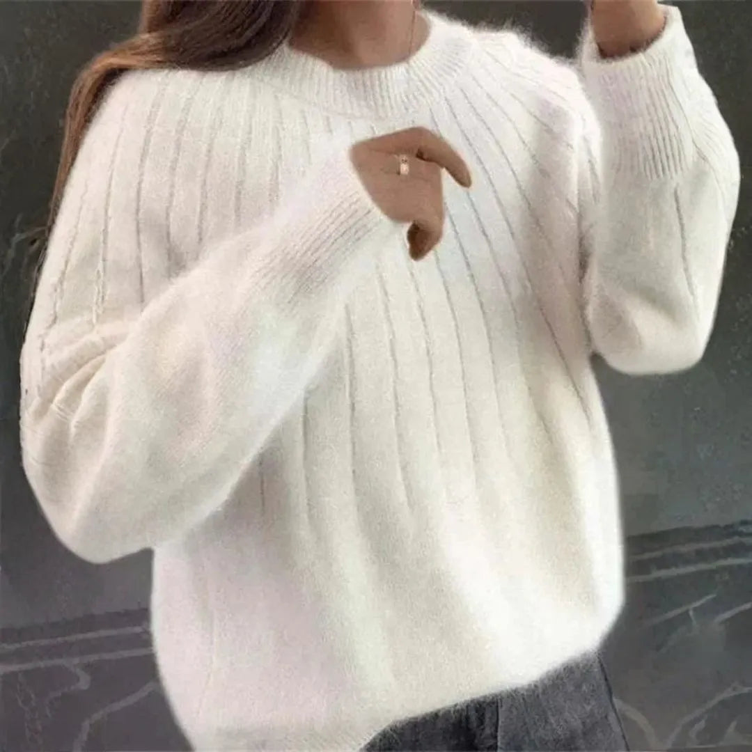 Women's Cashmere Knit Ribbed Sweater