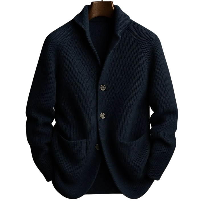 LS | Men Ribbed Wool-Blend Cardigan