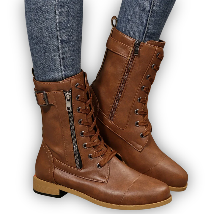 LS | Women Lace-Up Leather Boots