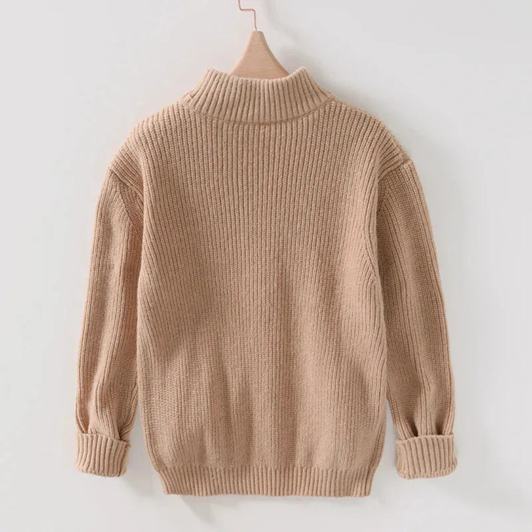 Adam Ribbed Knit Zip Sweater