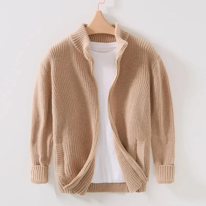 Adam Ribbed Knit Zip Sweater