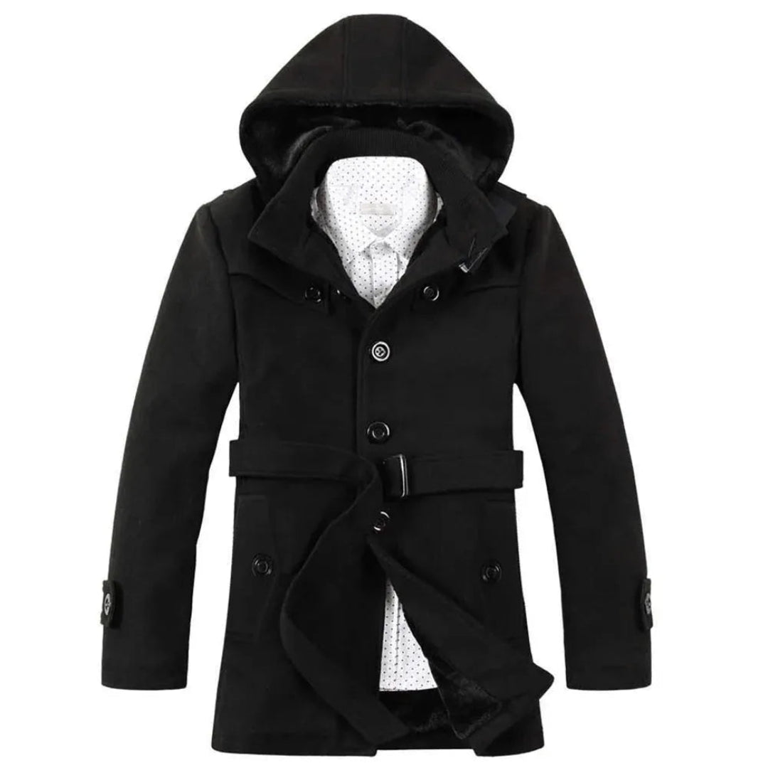 Alex Men’s Wool-Blend Hooded Trench Coat
