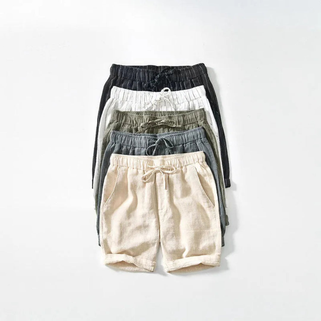 Amber Pinstripe Linen Shorts