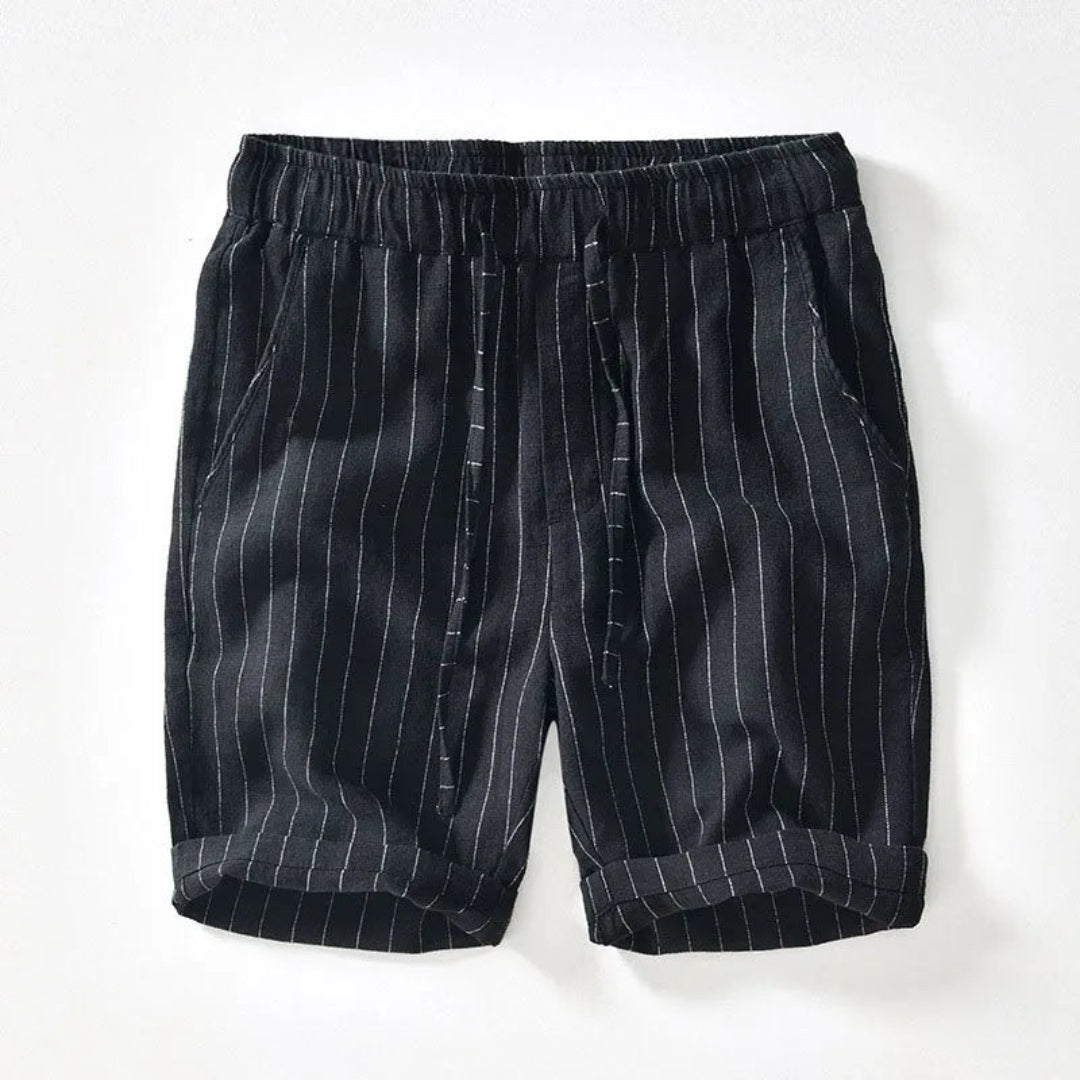 Amber Pinstripe Linen Shorts