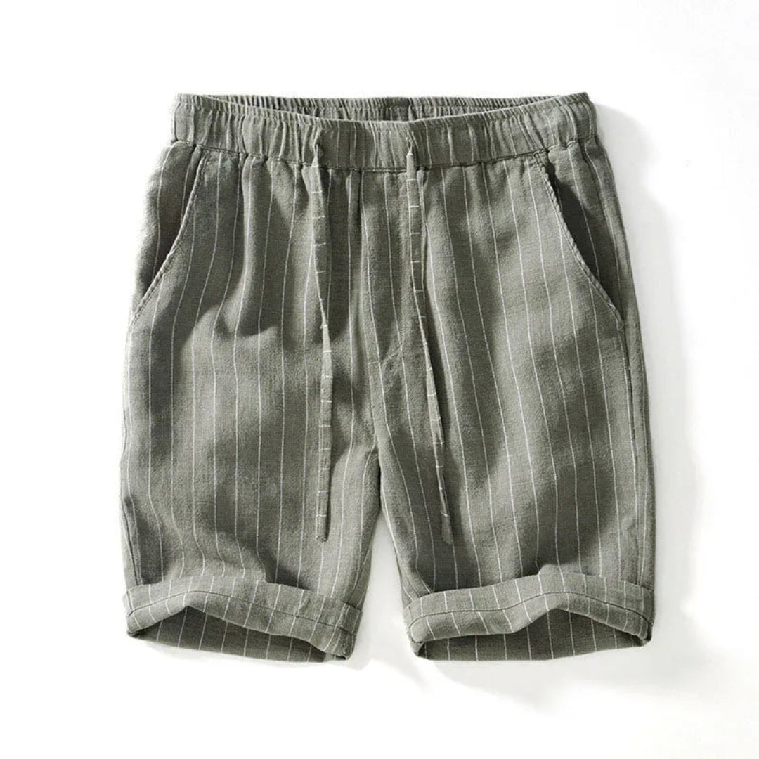 Amber Pinstripe Linen Shorts