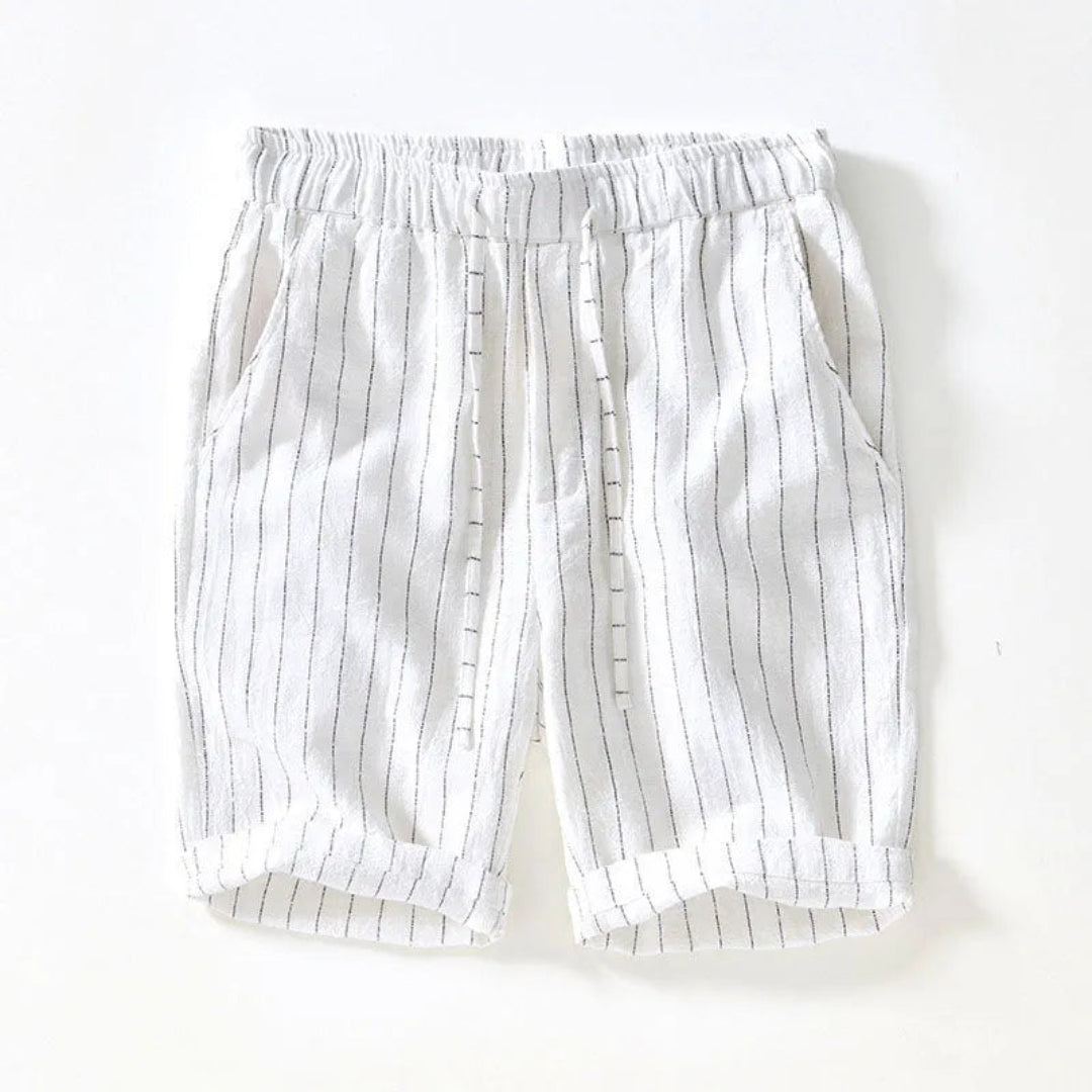 Amber Pinstripe Linen Shorts