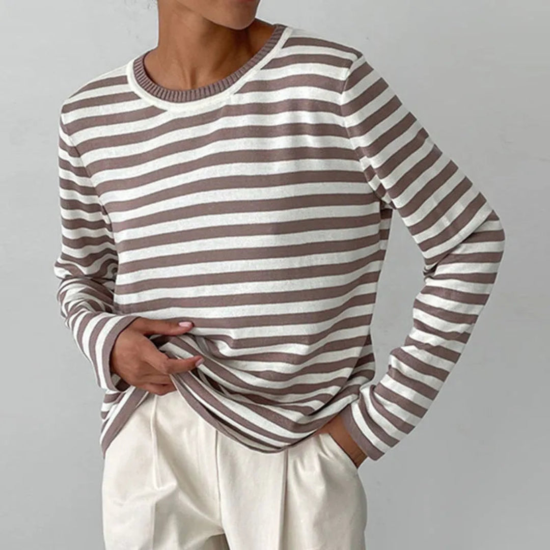 Andrea Women’s Classic Striped Long Sleeve Top