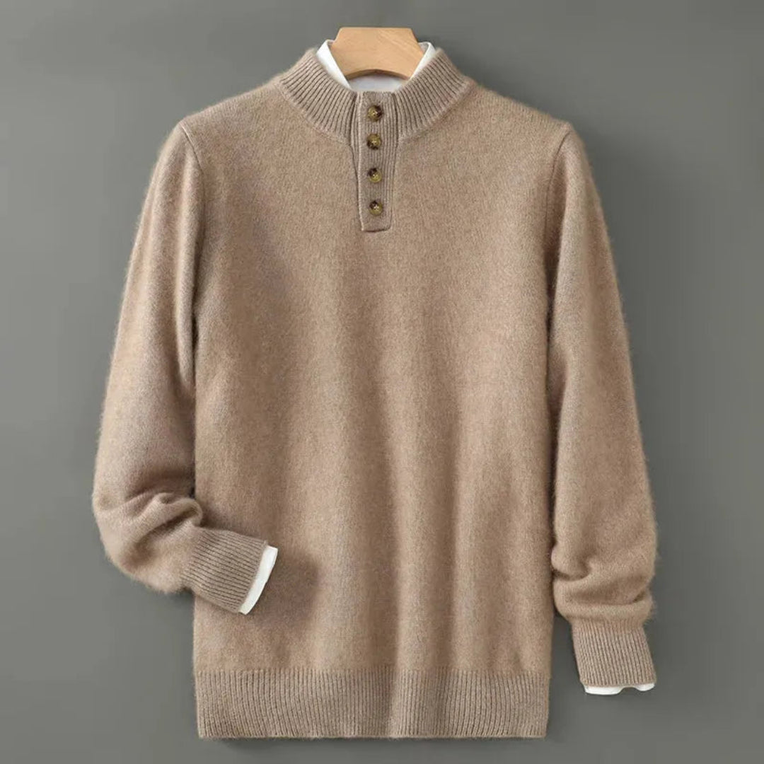Andrew Button-Neck Cashmere Sweater