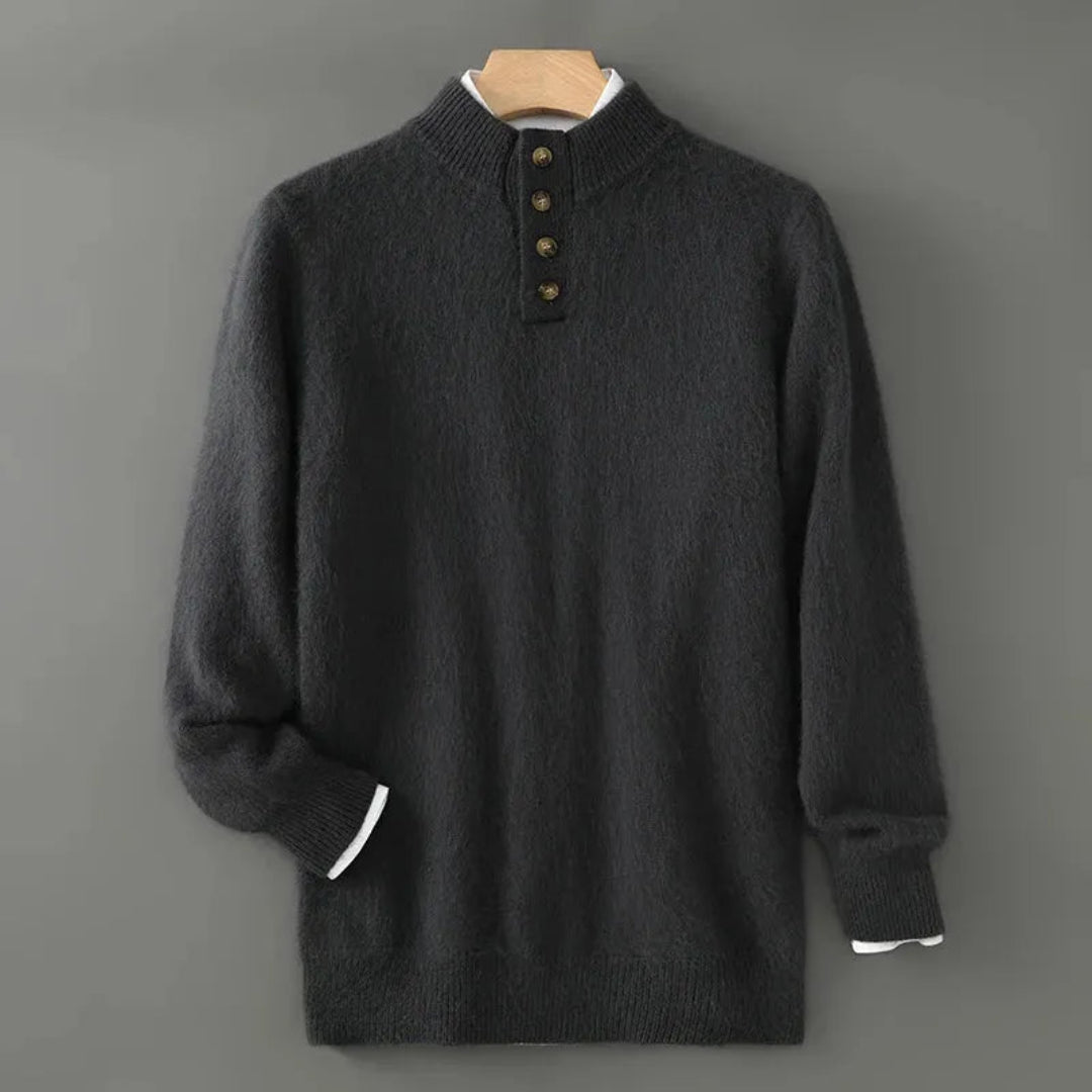 Andrew Button-Neck Cashmere Sweater