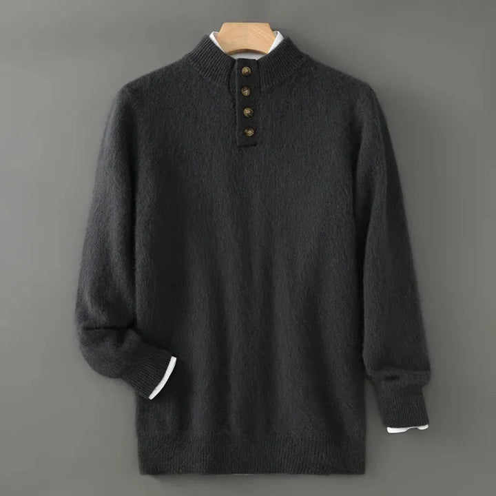 Andrew Button-Neck Cashmere Sweater