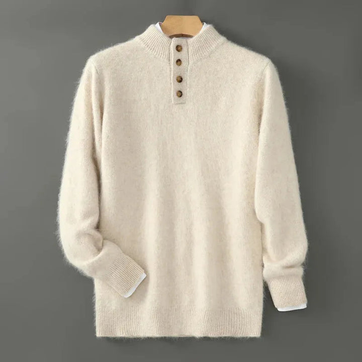 Andrew Button-Neck Cashmere Sweater