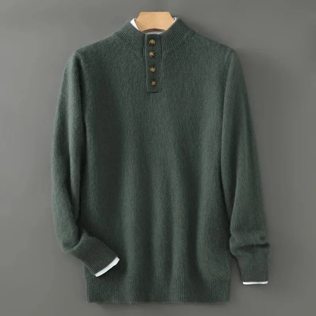 Andrew Button-Neck Cashmere Sweater