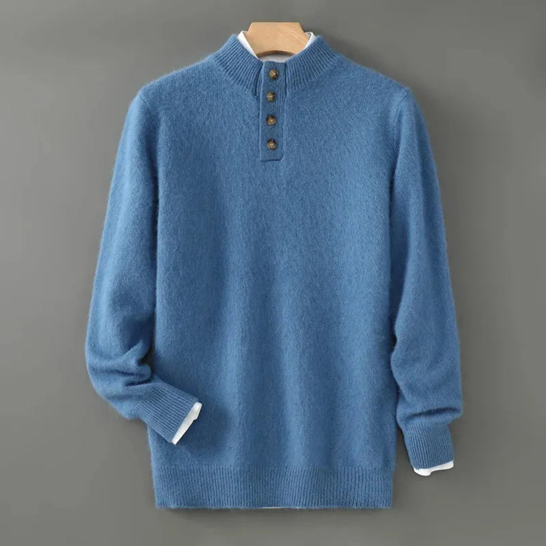 Andrew Button-Neck Cashmere Sweater