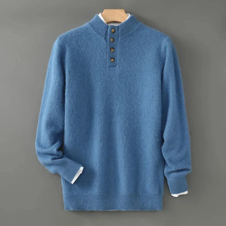 Andrew Button-Neck Cashmere Sweater