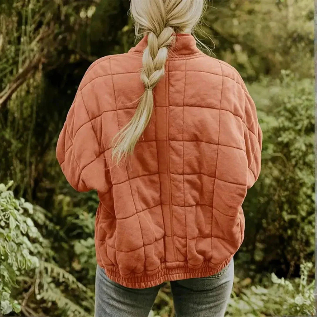 Anne | Oversized quilted full-zip fleece jacket