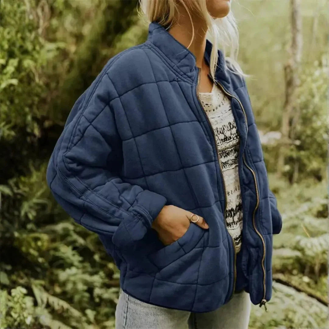 Anne | Oversized quilted full-zip fleece jacket