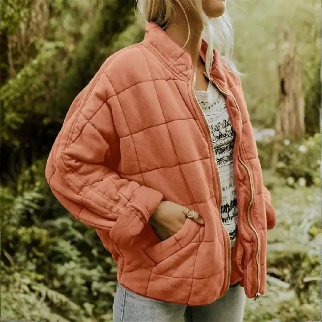 Anne | Oversized quilted full-zip fleece jacket
