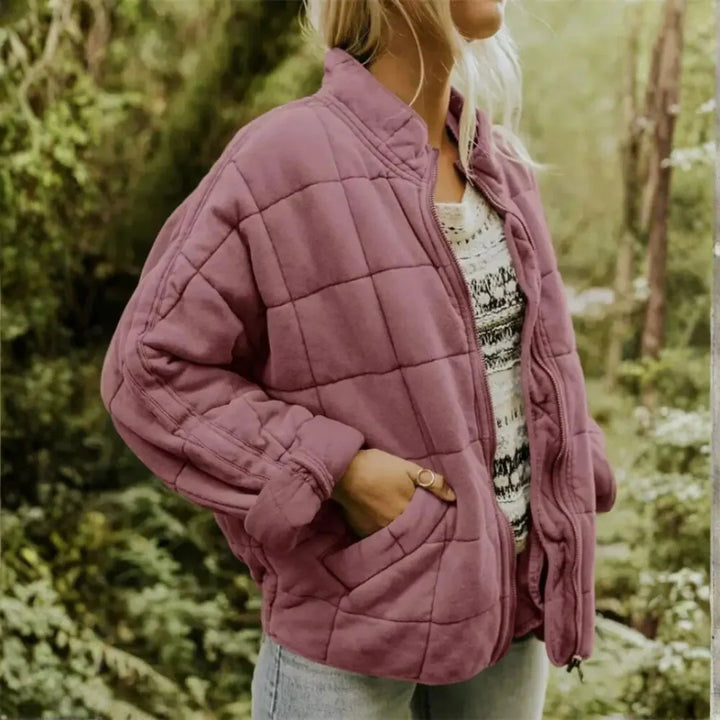 Anne | Oversized quilted full-zip fleece jacket
