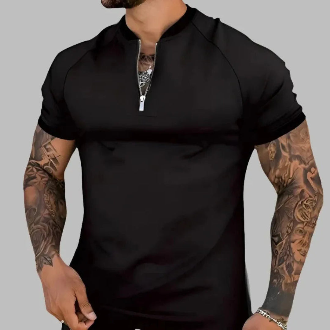 Apollo Contrast-Trim Zip Polo
