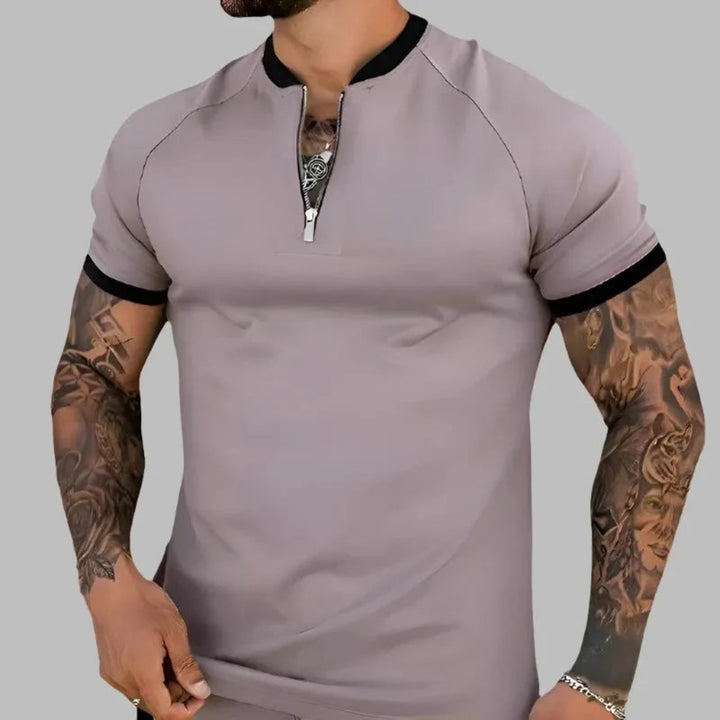 Apollo Contrast-Trim Zip Polo