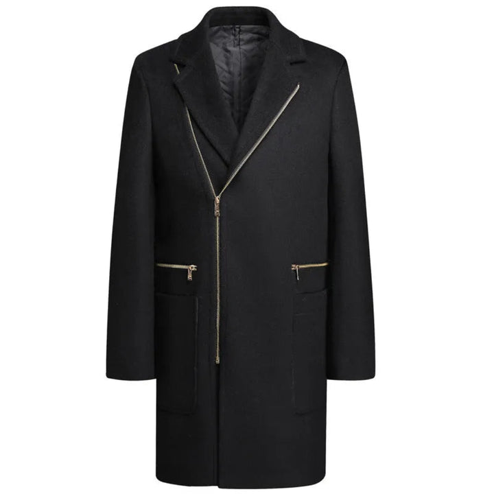 Asher Asymmetrical Wool Overcoat