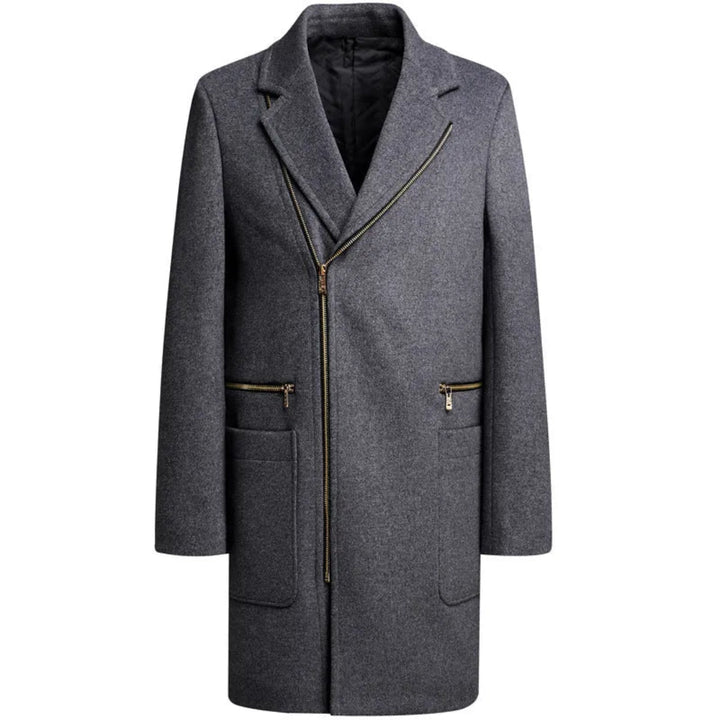Asher Asymmetrical Wool Overcoat