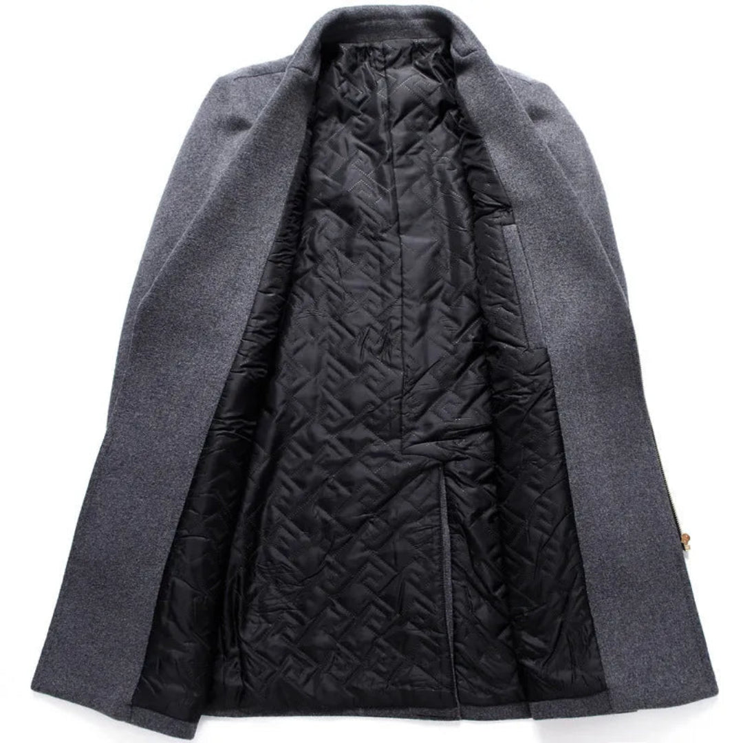 Asher Asymmetrical Wool Overcoat